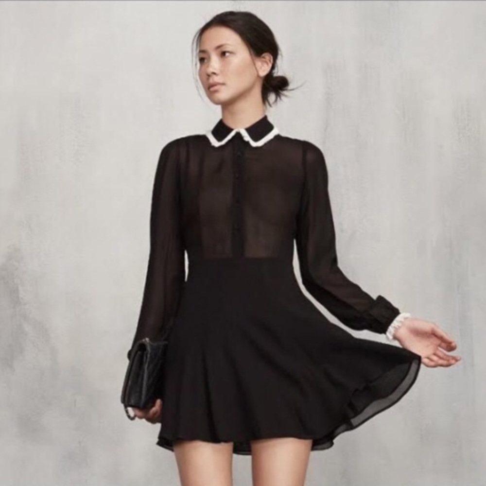 NWOT Reformation Amberly Dress in Black, Size 0